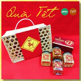 Set quà tết đan tre sang trọng,giỏ quà biếu tết futi concept - quà tết 2023