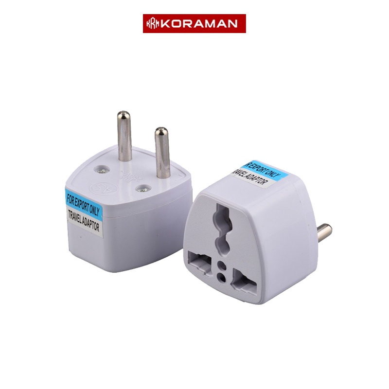 Ổ Chuyển Đổi Phích Cắm 3 Chấu Nguồn 220V Màu Trắng KORAMAN