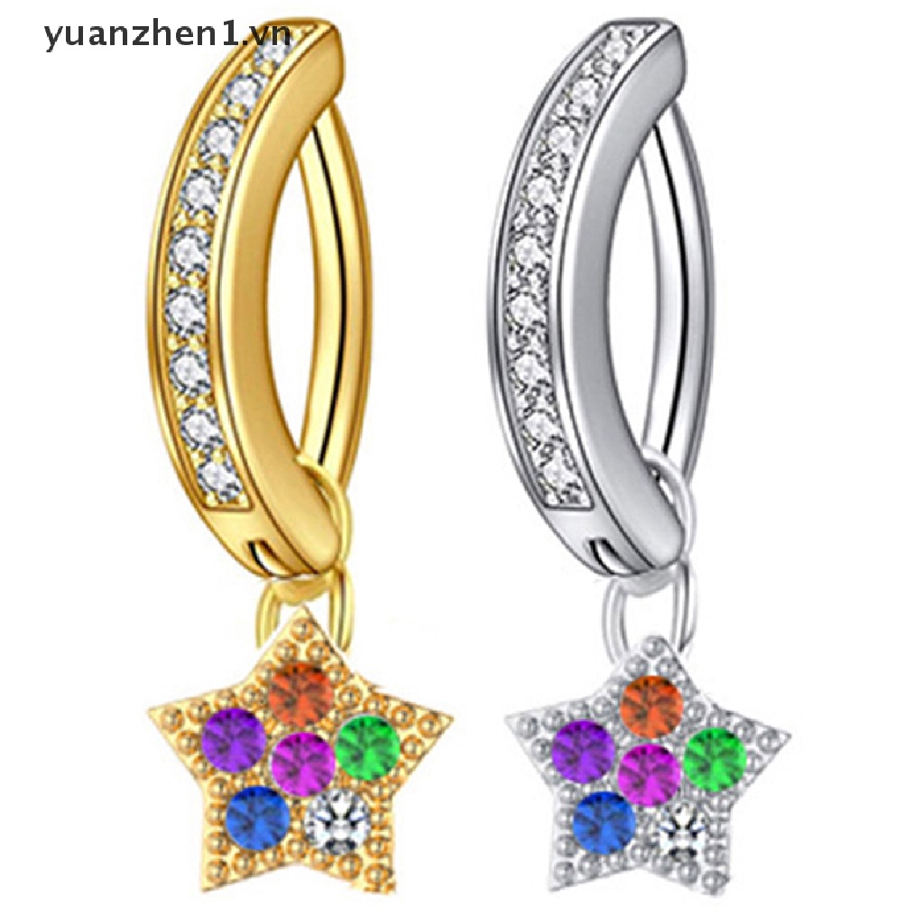 Khuyên Rốn Hình Mặt Trăng Và Ngôi Sao Bằng Thép Không Gỉ