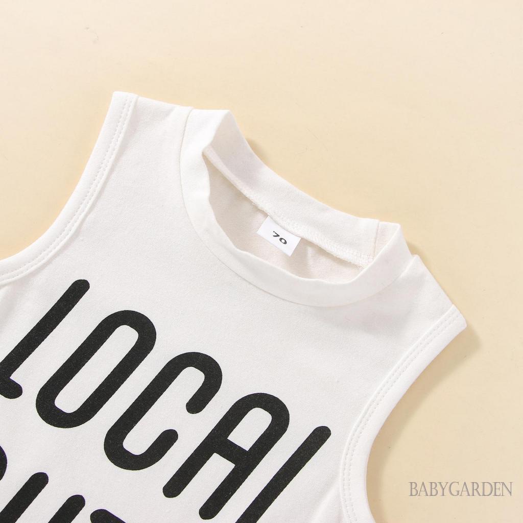 Bộ Áo Ba Lỗ In Chữ + Quần Short Thời Trang Mùa Hè Cho Bé Trai 0-24 Tháng Tuổi