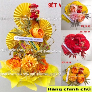 Phụ kiện trang trí tháp oản tài lộc , tháp nước , tháp bánh , giỏ quà tết , phụ kiện decor tết mẫu mới đẹp lạ