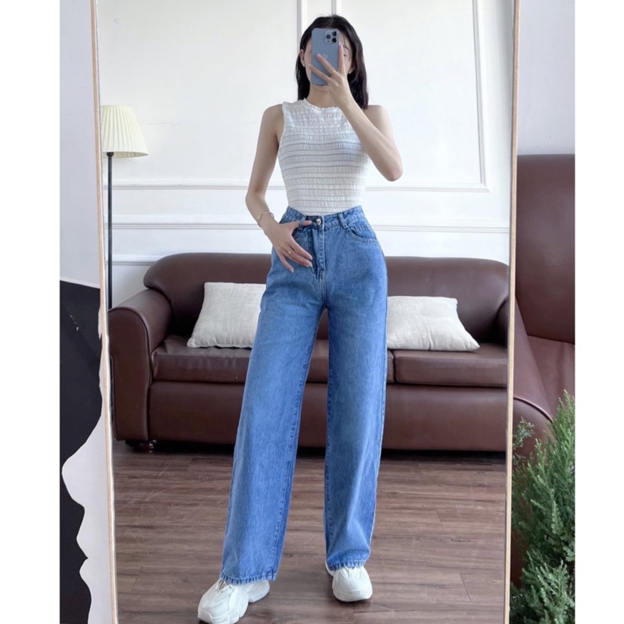 Quần Jean Ống Rộng SIMPLE JEAN Lưng Cao Unisex (DJ1301)