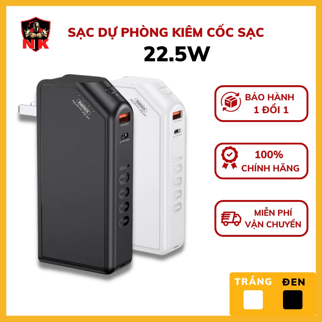 Sạc dự phòng kiêm cốc sạc REMAX 10000mAh hỗ trợ sạc nhanh 22.5W , củ sạc nhanh 2in1 tiện lợi chất lượng