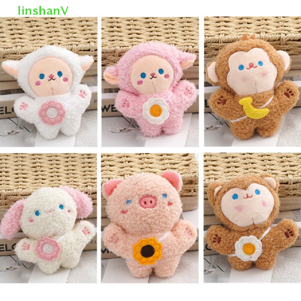 Móc Khóa Búp Bê Nhồi Bông Hình Khỉ / Cừu / Cún Con / Cún Con Dễ Thương Làm Quà Tặng Cho Cặp Đô