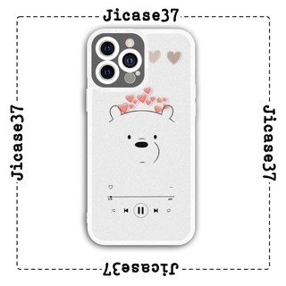 Ốp lưng iphone và samsung xiaomi oppo cạnh vuông Jicase bản nhạc gấu 
