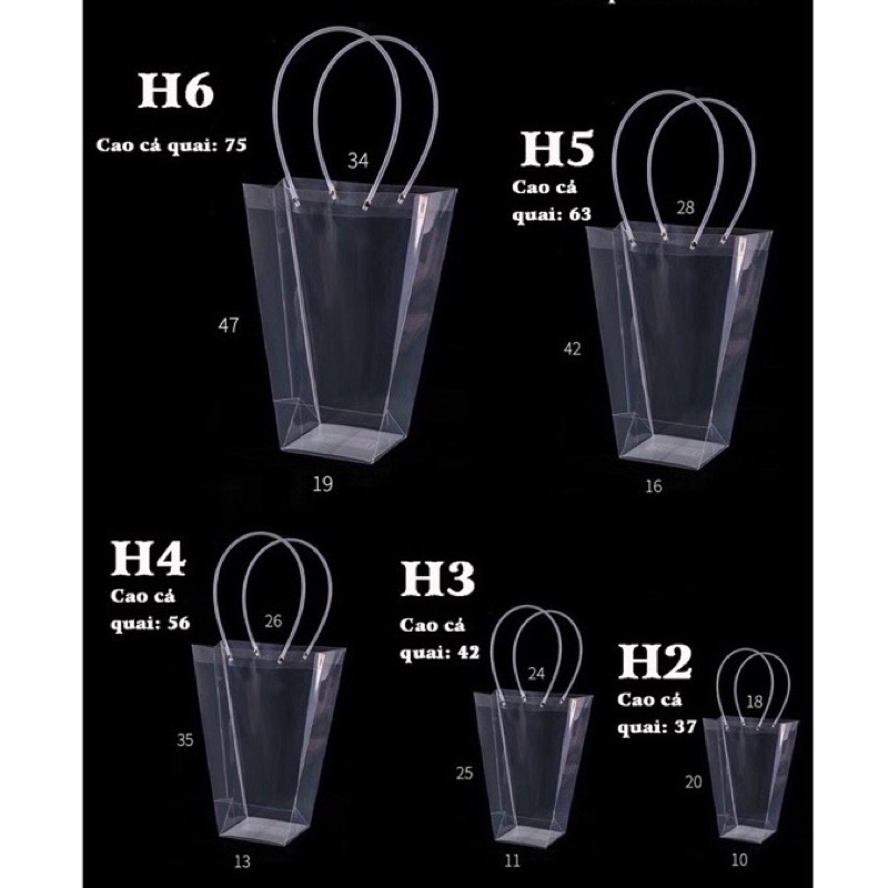 Túi kính mica trong suốt đựng hoa sáp, hoa tươi, quà tặng