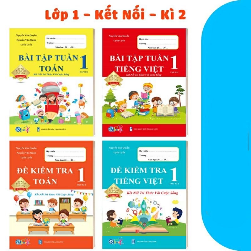 Sách - Combo Đề Kiểm Tra Và Bài Tập Tuần Toán Và Tiếng Việt Lớp 1 - Kết Nối Tri Thức Với Cuộc Sống - Học Kỳ 2