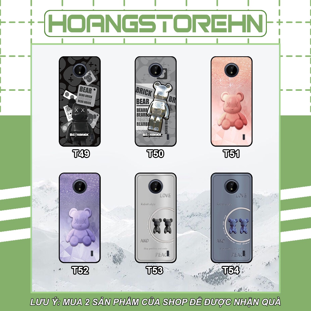 Ốp Nokia 3.4 / G10 / C20 / C30 / C21 Plus in hình Bearbrick dễ thương siêu đáng yêu
