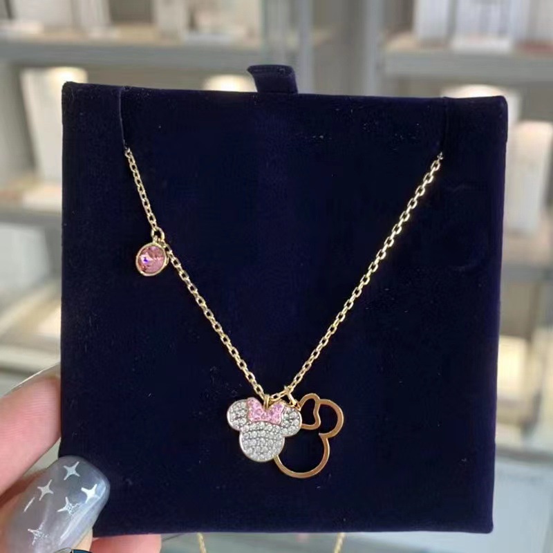 Dây Chuyền Mặt Hình Chuột Mickey Minnie Dễ Thương Cho Nữ Swarovski