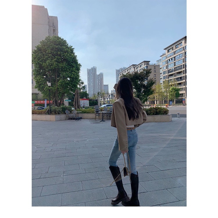 Giày Bốt Cao Gót Cổ Cao Phong Cách Thời Trang Cho Nữ Thu Đông