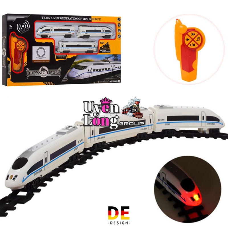 Tàu Cao Tốc Đường Ray 3 Toa Mô Phỏng Theo Tầu Cao Tốc Hàng Đầu Của Nhật Bản, Âm Thanh, Đèn Flash Sống Động