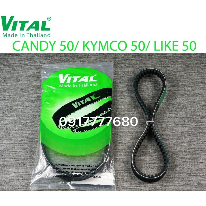 Dây curoa Candy 50, Kymco 50, Like 50 hiệu VITAL- Dây curoa VITAL chính hãng, hàng Thái lan chất lượng cao