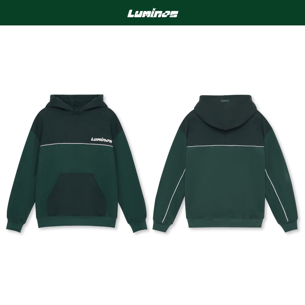 Áo Hoodie Oversize Lumi Block, Phối màu Xanh lá đậm - nhạt