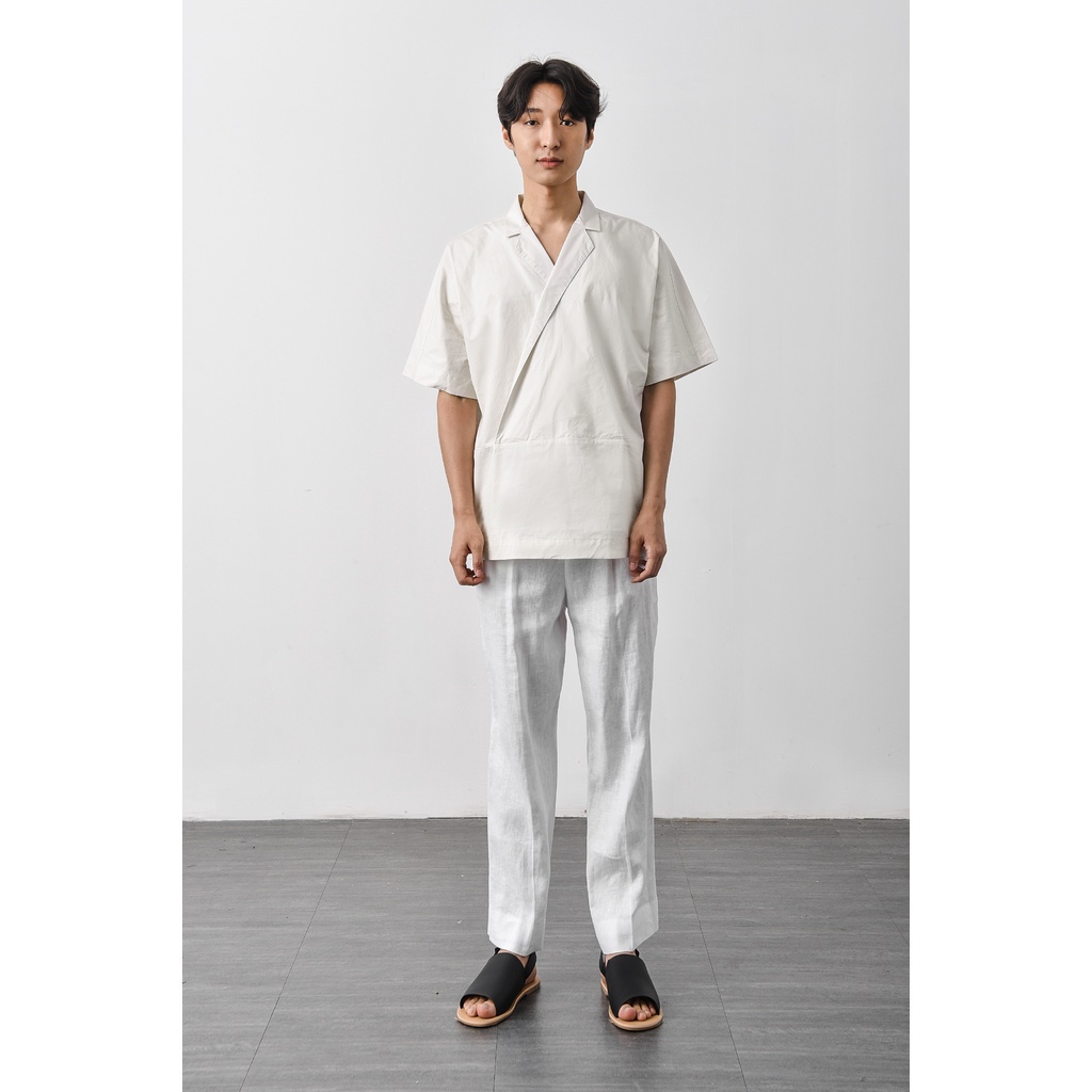 Áo Sơ Mi Nam Tay Ngắn Kiểu Kimono Trơn Form Loose - Routine 10S21SHS019