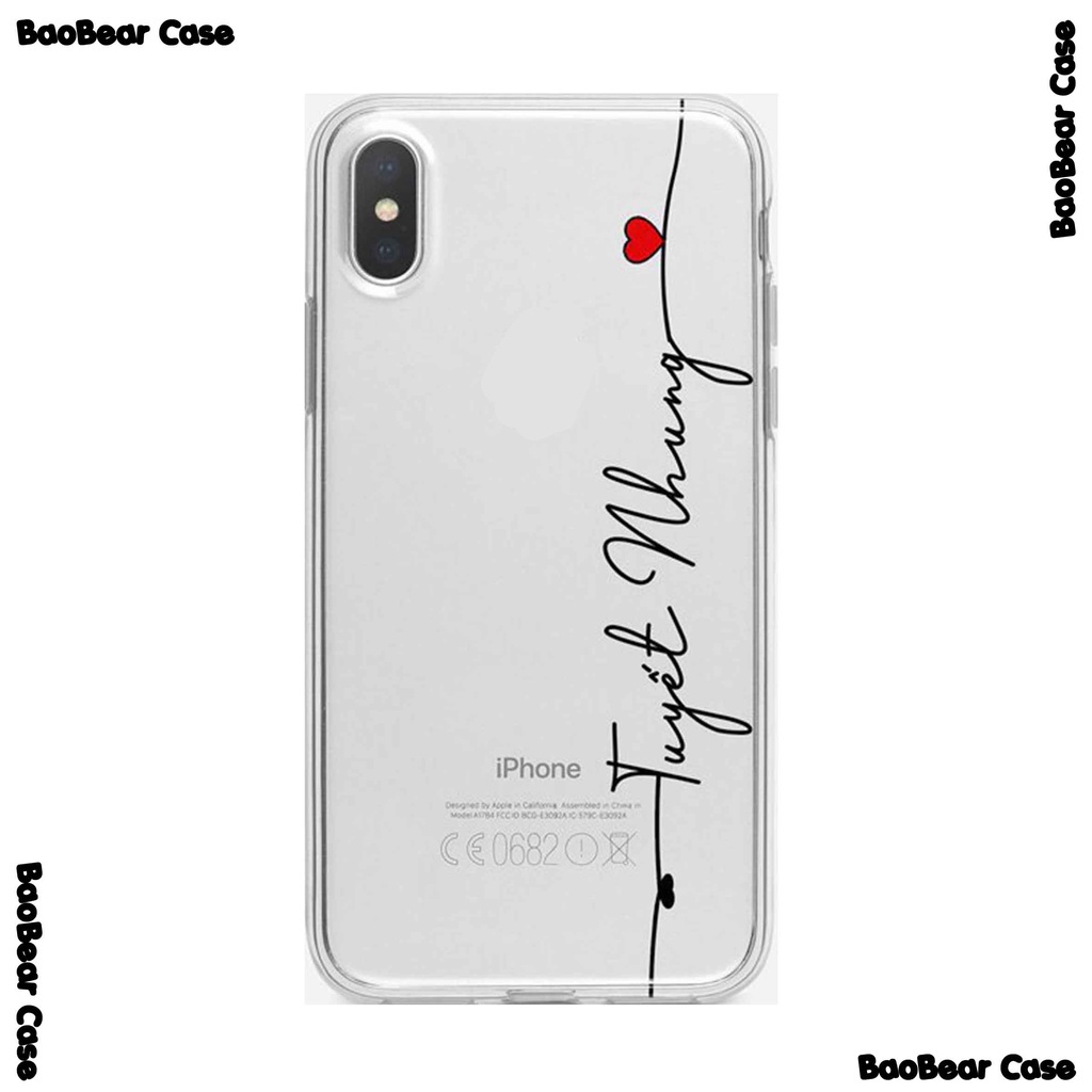 Ốp Lưng Silicon in Chữ Ký Theo Yêu Cầu iphone, samsung, oppo, xiaomi,....