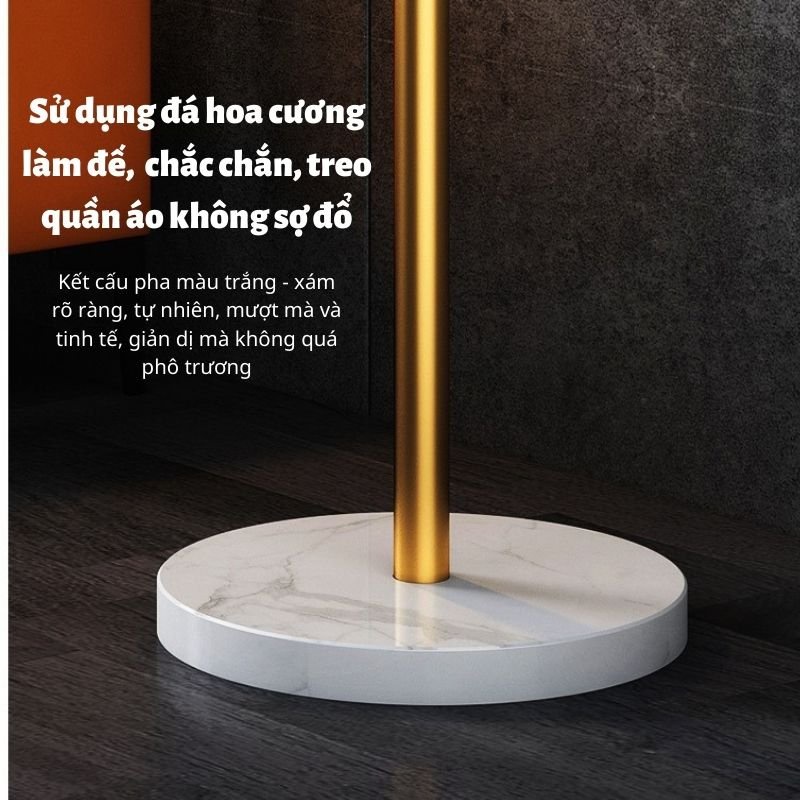 Cây Treo Quần Áo Inox 8 Móc Giá Treo Quần Áo Đế Bằng Đá Cao Cấp HIGO