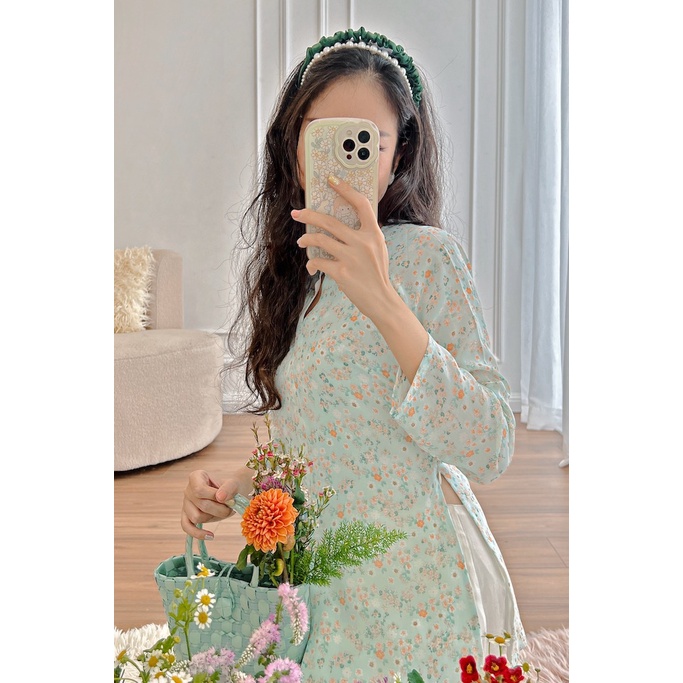 Sumire Store Cài tóc organza hạt tròn