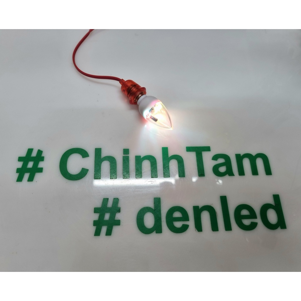 Combo 2 bóng led ớt 7 màu mini 220Vac
