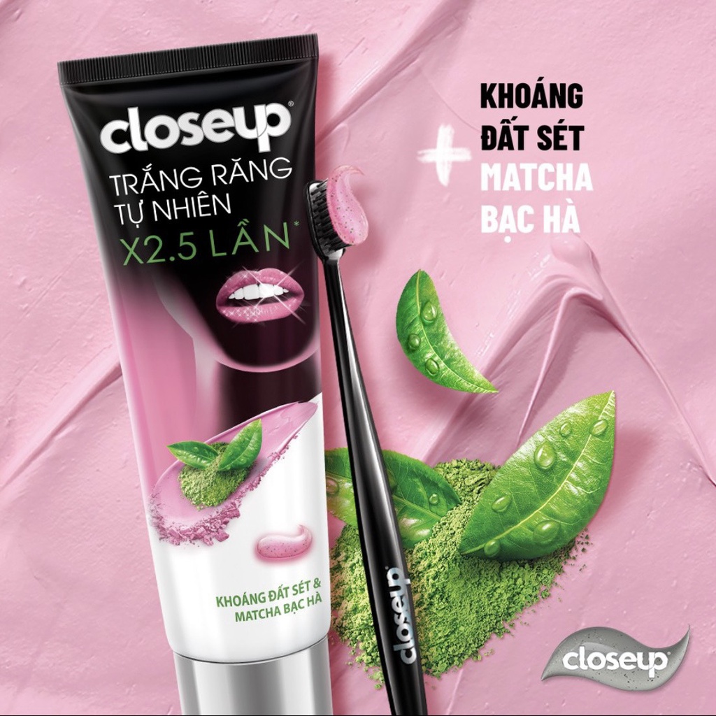 Kem Đánh Răng Closeup Giúp Làm Trắng Răng Tự Nhiên X2.5 Lần Với Khoáng Đất Sét Và Matcha Bạc Hà 230G/Tuýp
