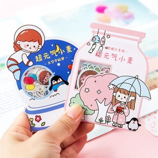 Set sticker cô gái vũ trụ