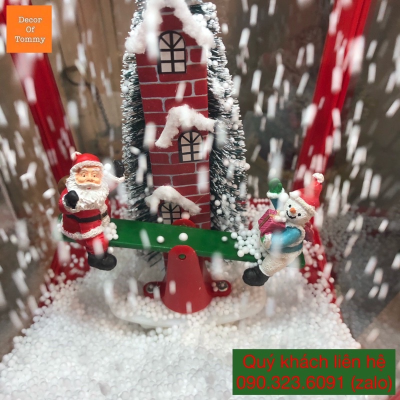 Đèn nhạc Noel dạng cột trang trí sinh động với những bông tuyết rơi đẹp mắt cao 1.5m