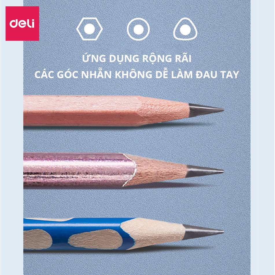 Gọt bút chì điện tự động Deli tiện lợi, an toàn và bảo vệ người dùng, màu sắc hiện đại sang trọng