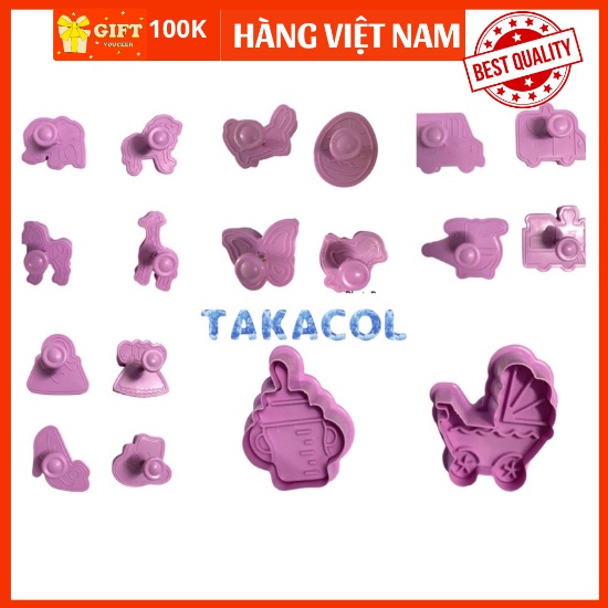 Khuôn nhựa chơi đất nặn bột nặn TAKACOL nhiều hình dạng nhiều chủ đề giúp bé sáng tạo, sản phẩm cho bé vừa học vừa chơi.