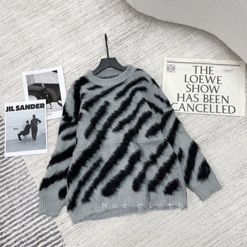 ÁO LEN LÔNG VẰN STRIPED FOM TO RỘNG