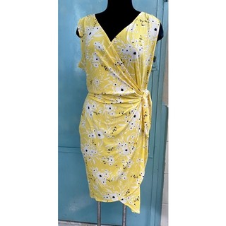 Đầm thun vàng cổ đắp vnxk