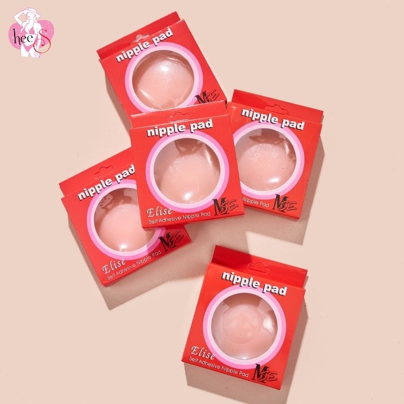 Miếng dán ngực silicon dán ti Hộp 2 cặp sử dụng nhiều lần HeeS1222