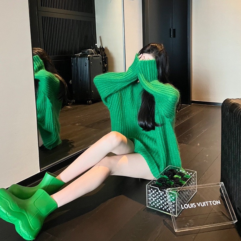 Áo len nữ cổ tròn tay dài chất len thừng siêu xinh from dáng rộng phong cách Hàn Quốc - kèm ảnh thật