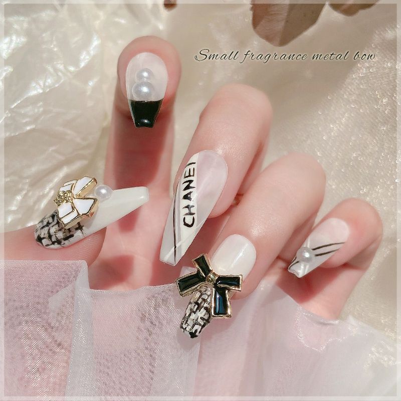 Charm nơ kim loại trang trí móng,mẫu charm mới nail