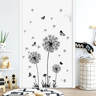 (HCM) Decal dán tường đẹp hoa Bồ công anh đen - DH003 - PVC vinyl - decalhcm