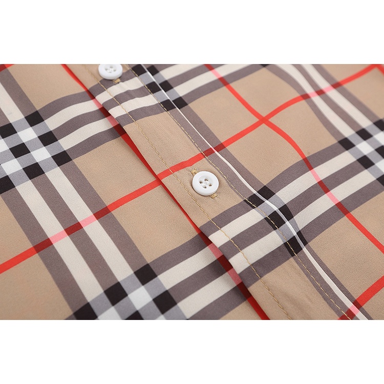 Áo Sơ Mi Tay Ngắn Họa Tiết Sọc Caro Phong Cách Thời Trang Đường Phố