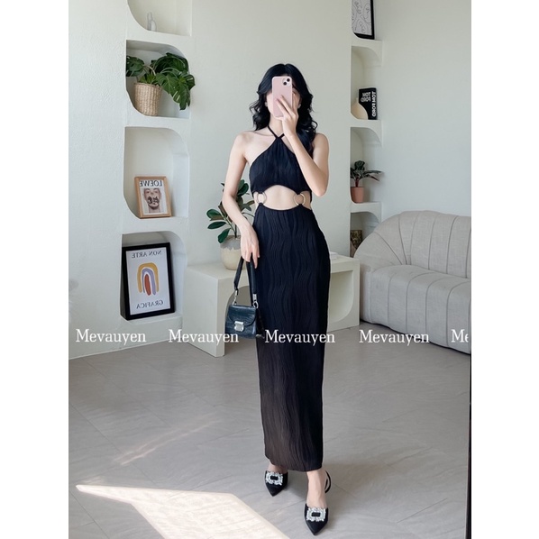 Đầm body cut-out khoen tròn (có co giãn nhiều)
