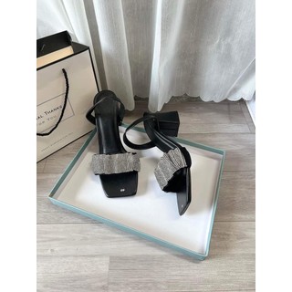 Giày xăng đan cao gót nữ size 33 đến 44 phối kim tuyến sang trọng size cao 7 phân