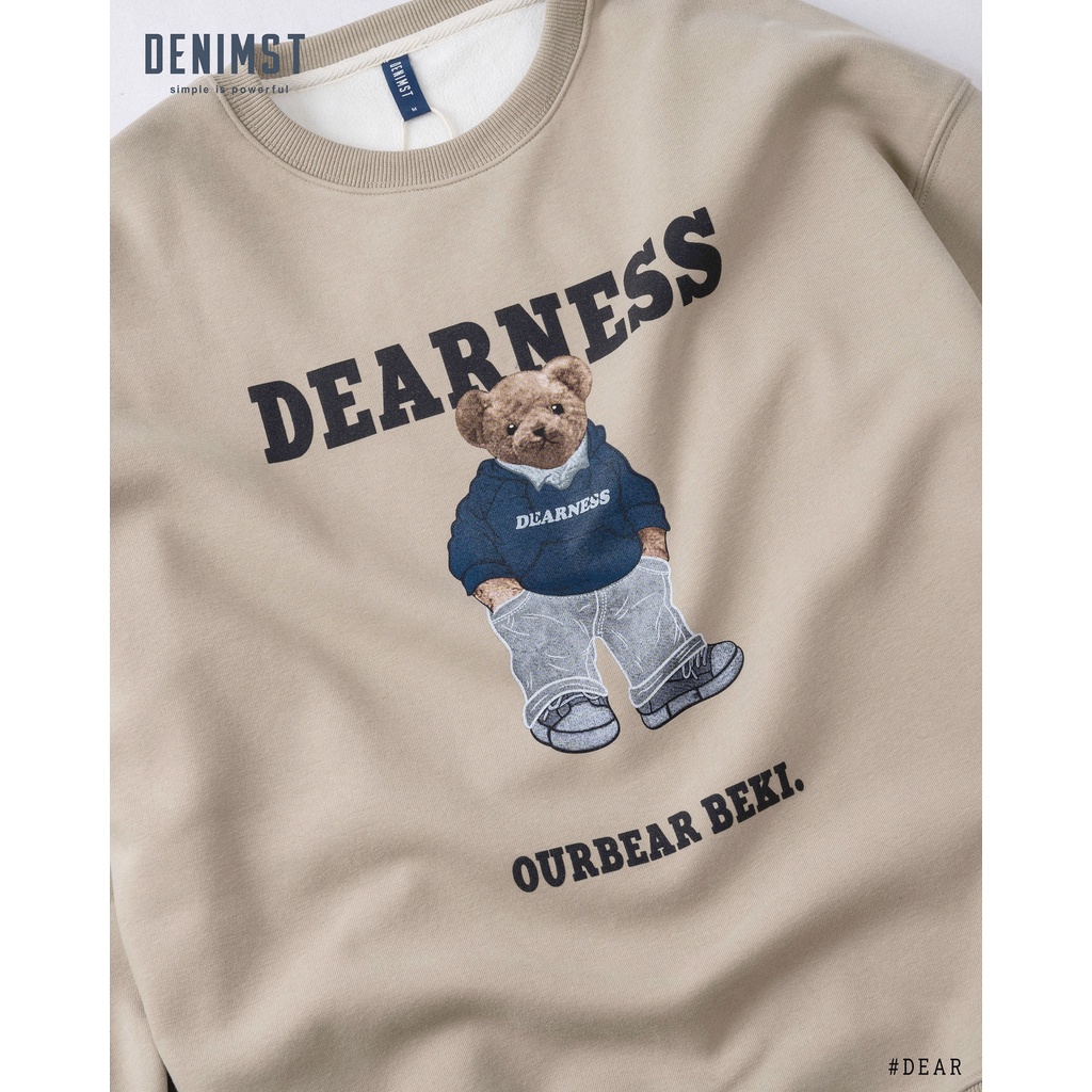 Áo nỉ DENIMST- DEAR, áo sweater lót lông dày dặn, form unisex cho nam và nữ