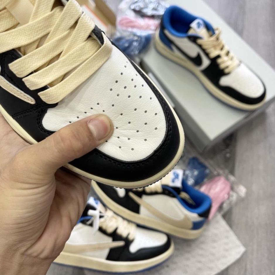 Giày Thể Thao Nam Nữ Jordan 1 Low Fragment x Travis Scott, GIÀY THỂ THAO SNEAKER JD TRAVIS XANH