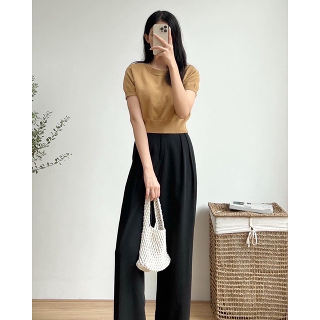 Quần Ống Rộng Culottes Ulzzang Chất Vải Ruby Xuất Hàn Cao Cấp, Mặc Tôn Dáng Cực Xinh