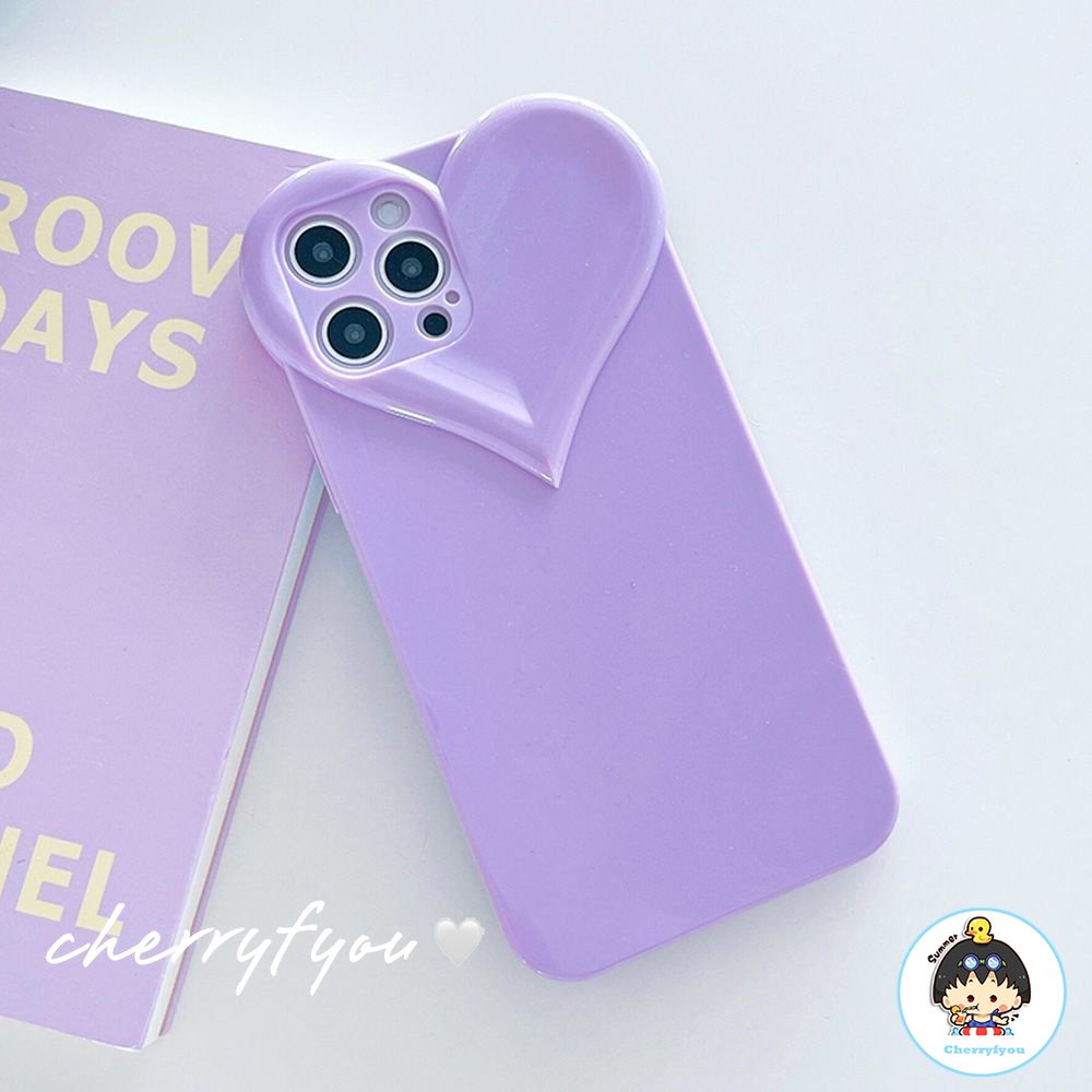 Ốp Điện Thoại TPU Dẻo Họa Tiết Trái Tim Màu Trơn Đơn Giản Chống Sốc Cho IPhone 11 12 13 14 Pro Max 14 Plus