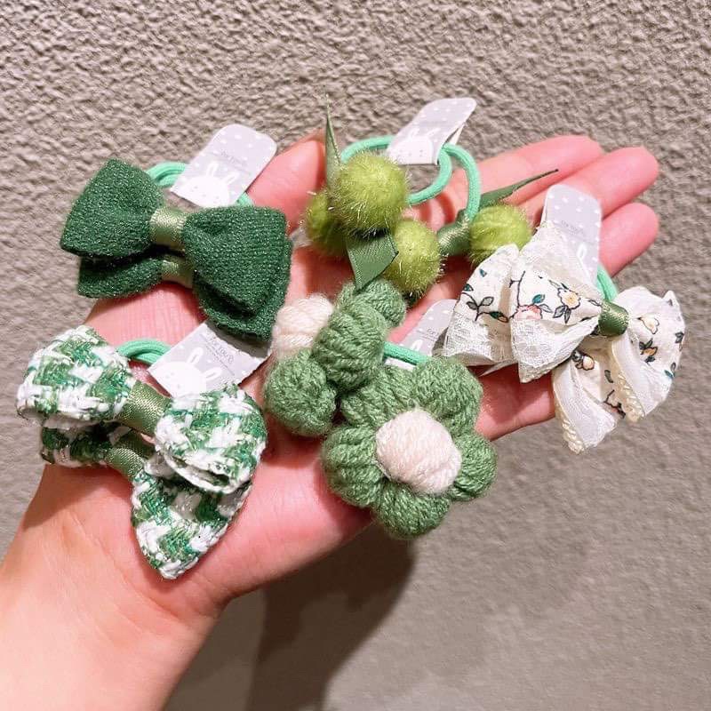 Set 5 đôi buộc tóc đủ màu sắc cho bé gái