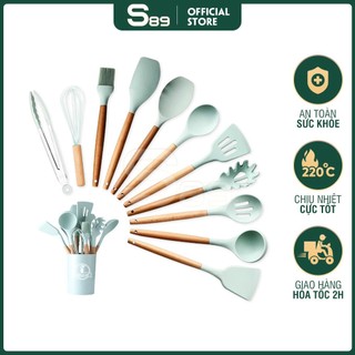 Bộ dụng cụ nhà bếp, nấu ăn làm bánh 11 món bằng silicone chịu nhiệt cao RICKSTORE