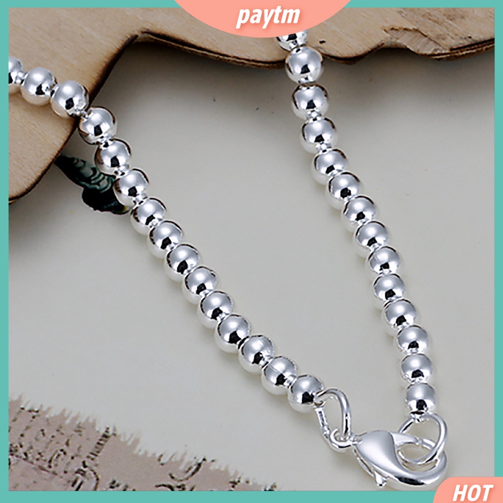 {PTM} Vòng tay chuỗi hạt bạc 4mm thời trang