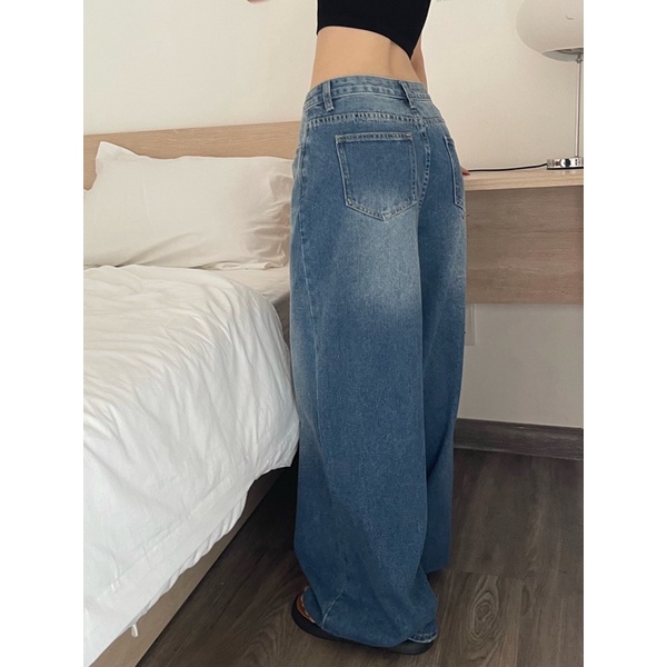 Quần jeans suông rộng vintage