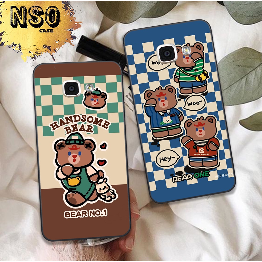 Ốp Samsung A9 PRO / C9 PRO / A7 2015 In Hình Họa Tiết Ca Rô Gấu Siêu Cute Dễ Thương Đẹp Hot Trend 2023