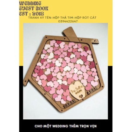 Ngôi nhà thả tim cưới |Wedding Guestbook| Kiểu dáng đa dạng size 40cm,60cm tặng kèm phụ kiện Thegioipuzzle