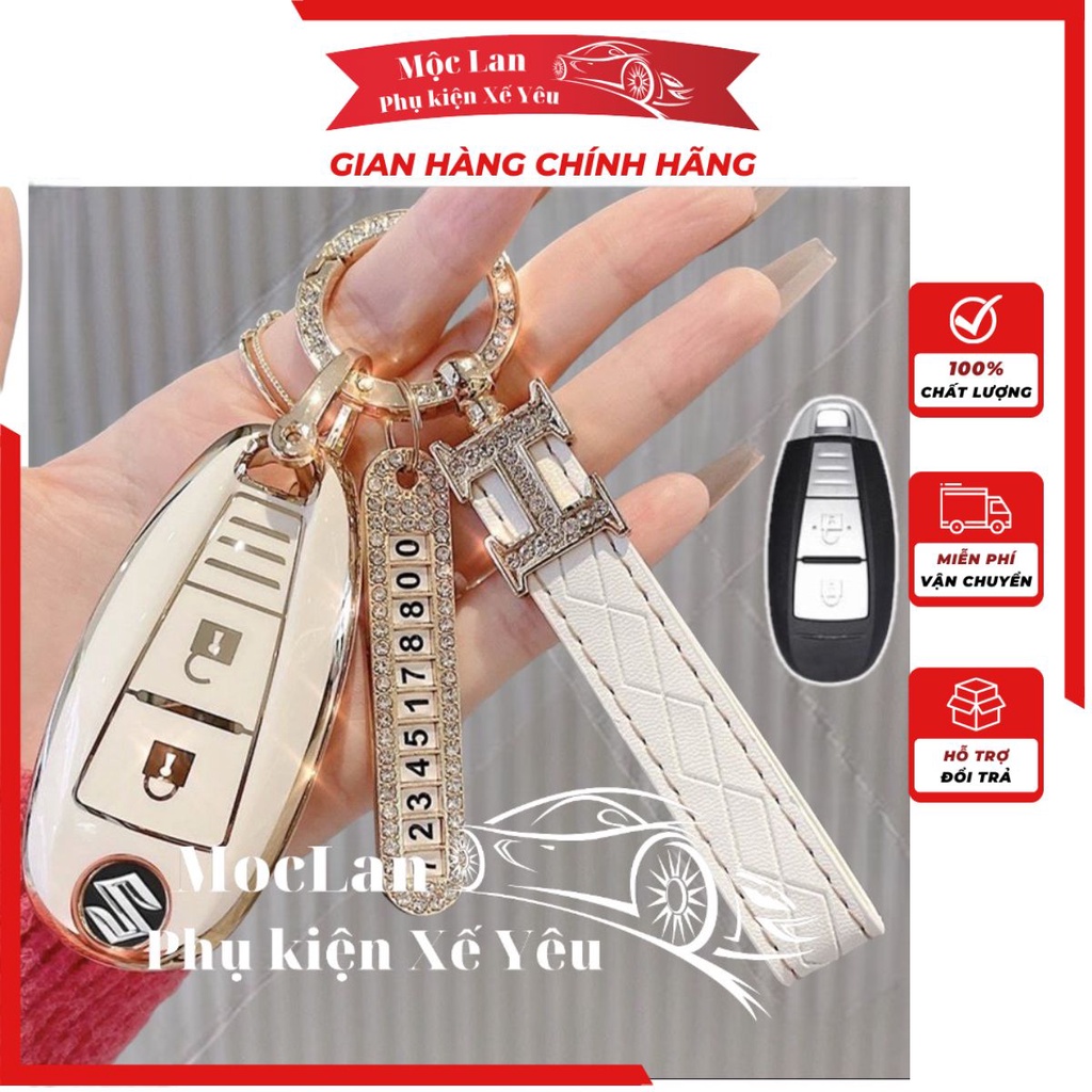 Ốp khóa TPU - Ốp bảo vệ vỏ khóa xe ô tô Suzuki Caiz – Ertiga – Swift Dáng dài 2 nút- Mộc Lan Phụ Kiện Xế Yêu