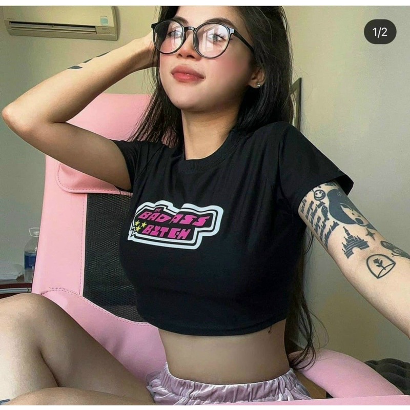 ÁO THUN IN XINH ÔM BODY PINK7