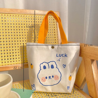 Có thể bán buôn Túi Tote Canvas Một Vai Di Động Dung Lượng Lớn Để Mua Sắm Hoạt Hình Dễ Thương Quà Tặng Sinh Viên Ilikebag Hàng giao ngay