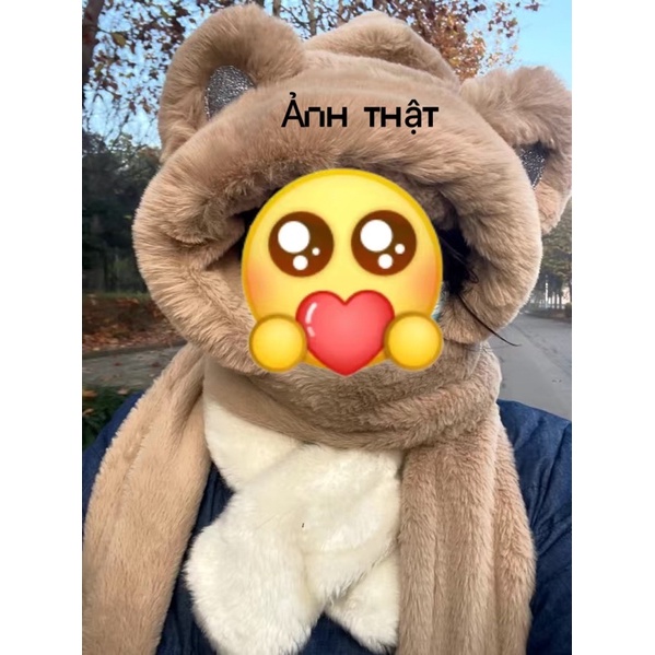 KHĂN MŨ LÔNG THỎ TAI GẤU